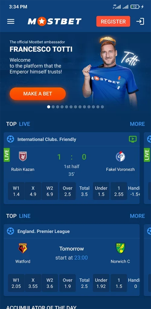 Mobile screenshots of the Mostbet 1